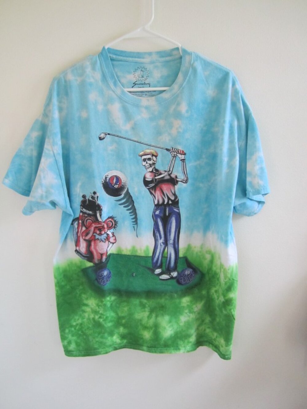 Original Vintage 1994 Grateful Dead Golf Shirt Sundog Tie Dye XL